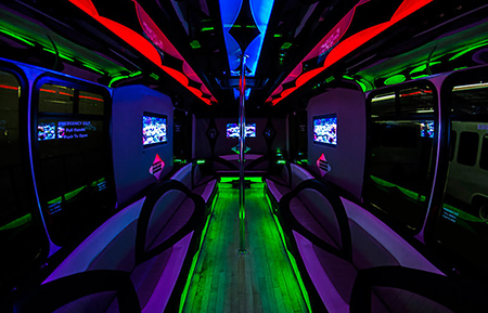 party bus madison & limo service for sporting events, bachelor parties, birthday parties, or your wedding party - 24 passenger party bus